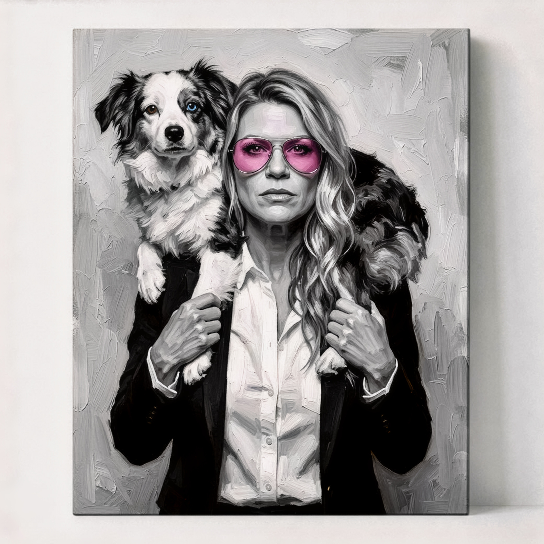 AI-generated portrait of Keri and Agnes with pink glasses